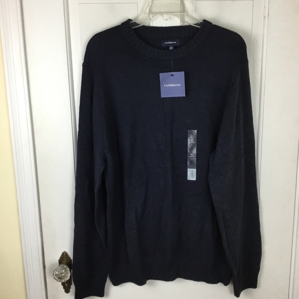 Mens Navy Crewneck Sweater XL Classic Preppy New